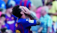 Barcelona's Lionel Messi reacts after the match. Reuters/Albert Gea 