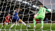 Chelsea's David Luiz blocks Liverpool's Roberto Firmino's shot on goal Action Images via Reuters/John Sibley 