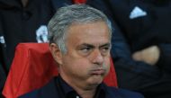  Manchester United's Portuguese manager Jose Mourinho reacts ahead of the Champions League group H football match between Manchester United and Valencia at Old Trafford in Manchester, north west England, on October 2, 2018. / AFP / Lindsey PARNABY
