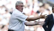 Aston Villa's English manager Steve Bruce gestures on the touchline during the English Championship play-off final football match between Aston Villa and Fulham at Wembley Stadium in London on May 26, 2018. AFP / Ian Kington