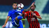 Players of Al Khor and Al Rayyan vie for ball possession during the QNB Stars League at Al Khor Stadium yesterday.