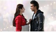 Still of the actors Aayush Sharma (R) and Warina Hussain from the movie Love Yatri.