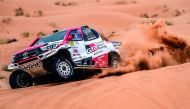 Qatar’s Nasser Saleh Al Attiyah in action during the Rally of Morocco yesterday.