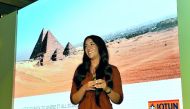 Rana Khadra, Regional Colour Marketing Manager, Middle East, India and Africa, Jotun Paints, doing a presentation at the ‘Colour Trends 2019’, the launch of Jotun’s 2019 Colour Collection, at a function held at the Bin Jalmood Museum, Msherib Museums in D