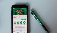 An app is seen on a download screen on an Android phone in Jakarta in this picture illustration, September 14, 2017. (Reuters / Beawiharta) 