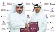 CEO of QPMC, Essa Mohammed Ali Kaldari, (left); and Qatar Chamber’s Director-General Saleh bin Hamad Al Sharqi during the event.