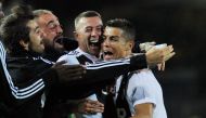 Juventus' Cristiano Ronaldo celebrates scoring their second goal with Federico Bernardeschi and team mates REUTERS/Jennifer Lorenzini TPX IMAGES OF THE DAY