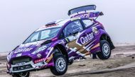 Qatar’s Nasser Saleh Al Attiyah in action at the Kuwait Rally yesterday.
