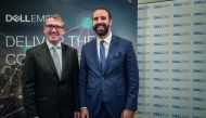 Aongus Hegarty (left), President, Europe, Middle East, and Africa, Dell; with Ghassan Kosta, Country Manager – Qatar, Dell EMC.
