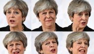 A combination of images shows Prime Minister Theresa May speaking at the Complesso, Santa Maria Novella, Florence, Italy, September 22, 2017. Reuters/Jeff J Mitchell