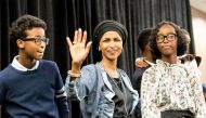 Ilhan Omar, newly elected to the US House of Representatives on the Democratic ticket, celebrates with her supporters after her Congressional 5th District primary victory in Minneapolis, Minnesota on November 6, 2018. AFP / Kerem Yucel 