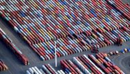 FILE PHOTO: Aerial view of containers at a loading terminal in the port of Hamburg, Germany August 1, 2018. REUTERS/Fabian Bimmer
