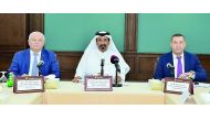 FROM LEFT: Stepan Kubiv, Ukrainian Deputy Prime Minister & Minister of Economic Development and Trade; Mohamed bin Ahmed bin Towar, Qatar Chamber’s First Vice Chairman and Mykhailo Nepran, First Vice-President of the Ukrainian Chamber of Commerce and Indu