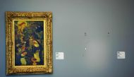 FILE PHOTO: In this file photo taken on October 16, 2012, an empty space is seen where a painting by French artist Henri Matisse was stolen at the Kunsthal museum in Rotterdam, a day after seven masterpieces were stolen in a pre-dawn heist. AFP / ANP / RO