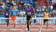 Qatar’s Abderrahman Samba from Team Asia and Pacific competes in the men’s 400m hurdles event at the IAAF Continental Cup in Ostrava, Czech Republic, in this  September 8, 2018 file photo.