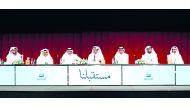 H E Saad bin Sharida Al Kaabi (centre), Minister of State for Energy Affairs and President & CEO of Qatar Petroleum, addressing the event.