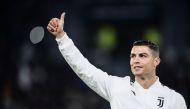 Juventus' Portuguese forward Cristiano Ronaldo gestures prior to the Italian Serie A football match Juventus vs Spal 2013 on November 24, 2018 at the Juventus stadium in Turin. / AFP / Marco BERTORELLO