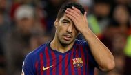Barcelona's Luis Suarez dejected REUTERS/Albert Gea/File Photo