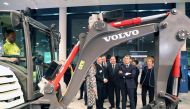 FILE PHOTO: Emmanuel Macron and Swedish PM Stefan Lofven at Volvo Campus, Lundby on the sidelines of the European Social Summit in Gothenburg on Nov 17, 2017. AFP/Ludovic Marin