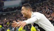 Juventus' Cristiano Ronaldo celebrates their first goal, November 27, 2018. REUTERS/Massimo Pinca