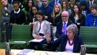 A video grab from footage broadcast by the UK Parliament's Parliamentary Recording Unit (PRU) shows Britain's Prime Minister Theresa May answer questions about her Brexit agenda by British MP's at a Parliamentary liaison committee meeting on November 29, 