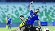 Action from the QNB Stars League match between Qatar Sports Club and Al Sailiya at Al Ahli Stadium yesterday.
