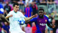 Samuel Umtiti (right) vies for the ball in this file photo