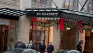 A sign marks the location of a J.W. Marriott hotel on November 30, 2018 in Chicago, Illinois. Scott Olson/Getty Images/AFP