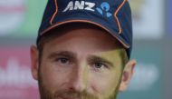 New Zealand cricket captain Kane Williamson speaks to media at the Sheikh Zayed International Cricket Stadium in Abu Dhabi on December 2, 2018. / AFP / AAMIR QURESHI 