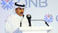 Qatar Central Bank Governor H E Sheikh Abdullah bin Saoud Al Thani addressing the Euromoney Qatar Conference, yesterday.