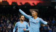 Manchester City's Gabriel Jesus celebrates scoring their second goal with Bernardo Silva, December 15, 2018. Action Images via Reuters/Jason Cairnduff