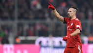 Bayern Munich's French midfielder Franck Ribery celebrates after the first goal for Munich during the German first division football match between 1 FC Bayern Munich and RB Leipzig in Munich, southern Germany, on December 19, 2018. AFP / Christof STACHE 