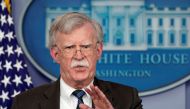 FILE PHOTO: U.S. President Donald Trump's national security adviser John Bolton speaks during a press briefing at the White House in Washington, U.S., November 27, 2018. REUTERS/Kevin Lamarque
