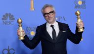 Best Director - Motion Picture - Roma - and Best Motion Picture - Foreign Language - Roma - winner Alfonso Cuar?n poses in the press room during the 76th Annual Golden Globe Awards at The Beverly Hilton Hotel on January 6, 2019 in Beverly Hills, Californi