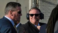 U.S. Secretary of State Mike Pompeo waits to board a helicopter to the U.S. embassy at the terminal at Baghdad International Airport, Iraq, January 9, 2019. Andrew Caballero-Reynolds/Pool via |  REUTERS