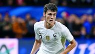 France’s defender Benjamin Pavard plays the ball during the friendly match against Iceland in this file photo taken on October 11, 2018.