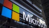 A Microsoft logo is seen on an office building in New York City, July 28, 2015. Reuters/Mike Segar
 