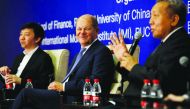 German Minister of Finance Olaf Scholz (C) listens during a roundtable with the theme 'International seminar on digital economy and social development' at Renmin University in Beijing, China, 17 January 2019. Wu Hong/Pool via Reuters