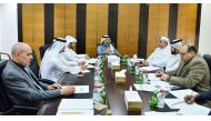 Rashid bin Hamad Al Athba (centre), Second Vice-Chairman of Qatar Chamber and Chairman of the Registration and Membership Committee at the Chamber, presiding over a meeting of the members at QC headquarters in Doha.