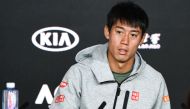 Japan's Kei Nishikori attends a press conference after retiring from his men's singles quarter-final match against Serbia's Novak Djokovic on day ten of the Australian Open tennis tournament in Melbourne on January 23, 2019. AFP / SAEED KHAN /