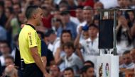 La Liga Referee checks VAR at Santiago Bernabeu, Madrid, Spain - September 1, 2018. Reuters/Javier Barbancho