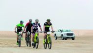This file photo shows elite riders in action during the previous edition of Al Adaid Desert Challenge.  