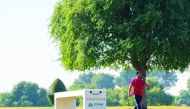 A view of a Smart Bench installed at Aspire Park.