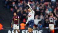 Tottenham's Son Heung-min celebrates after the match. Reuters/Matthew Childs
