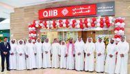 Sheikh Dr Khalid bin Thani bin Abdullah Al Thani, Chairman and Managing Director of QIIB, with Board members, and senior QIIB executives, and a number of senior shareholders and customers of the bank at the Bank’s branch inauguration at Ezdan Mall in Al W