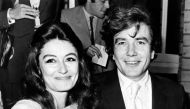 French actress Anouk Aimee (L) and British actor Albert Finney (R) pose after their wedding at Kensington registry office in London on August 8, 1970. AFP / Central Press 