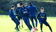 Manchester United's Marcus Rashford and Andreas Pereira during training Action Images via Reuters/Jason Cairnduff
