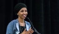 Ilhan Omar speaks to a group of supporters in Minneapolis on November 6, 2018. AFP/Kerem Yucel