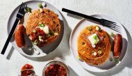 Chile corn pancakes. Photo by Stacy Zarin Goldberg for The Washington Post.
