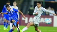 Action during the semi-final of the Al Kass Cup between Aspire and Roma, played at the Aspire Academy training ground in Doha, yesterday. 